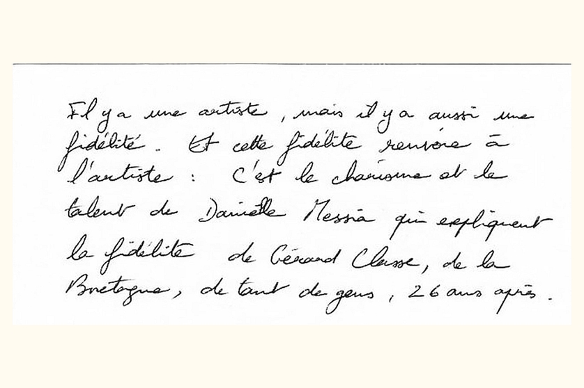mot autographe de JJG à propos de Gérard Classe, associé à la version numérique de l’article de Ouest-France, uniquement accessible via Google Search